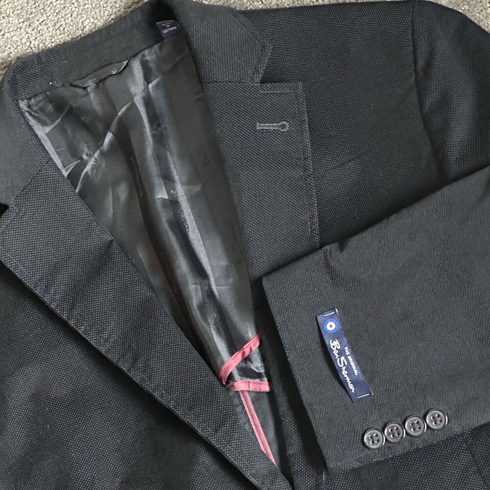 Ben Sherman Black Blazer 42R No wale Corduroy Holiday Party Preppy